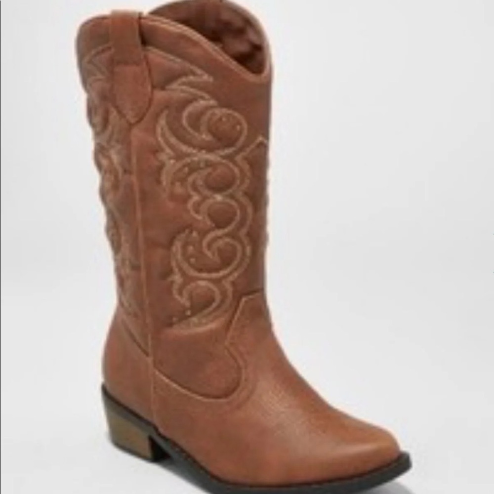 Girls' Meadow Western Boot Brown